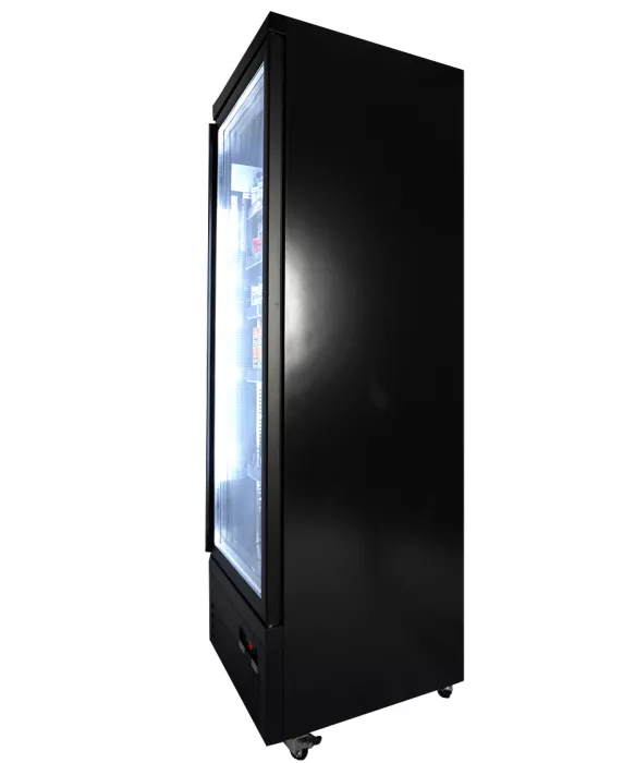 Glastürkühlschrank 450 l – schwarz, LED, Umluft