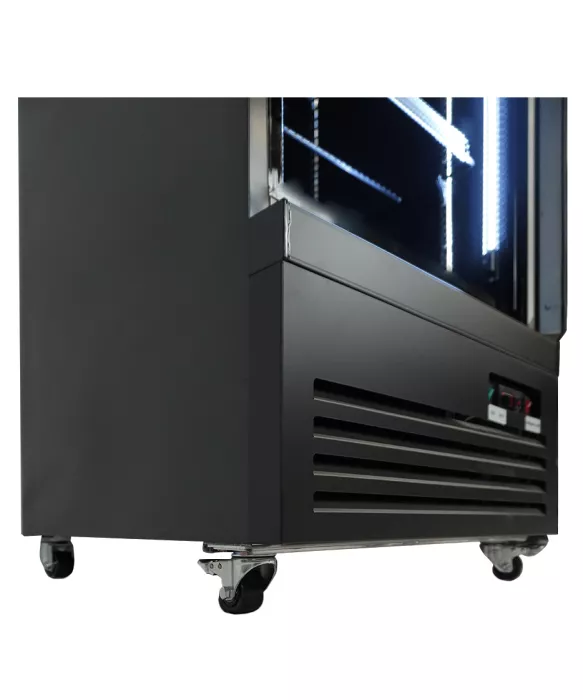 Glastürkühlschrank 450 l – schwarz, LED, Umluft