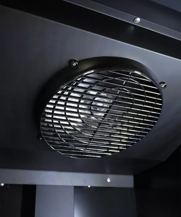 Glastürkühlschrank 450 l – schwarz, LED, Umluft