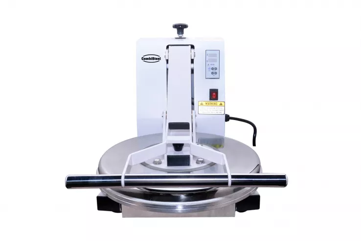 Teigpresse – einstellbar 1–15 mm, beheizte Oberplatte, 458 mm Durchmesser