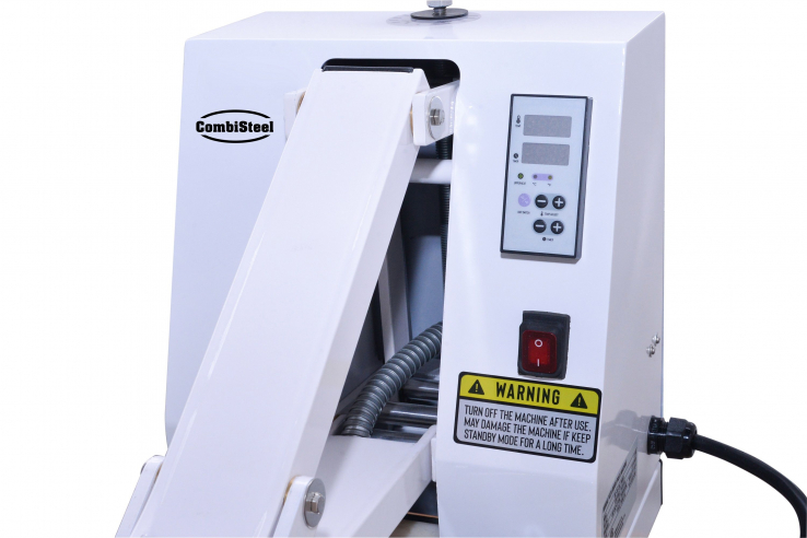 Teigpresse – einstellbar 1–15 mm, beheizte Oberplatte, 458 mm Durchmesser