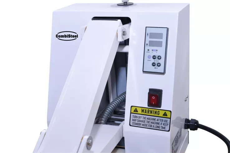 Teigpresse – einstellbar 1–15 mm, beheizte Oberplatte, 458 mm Durchmesser