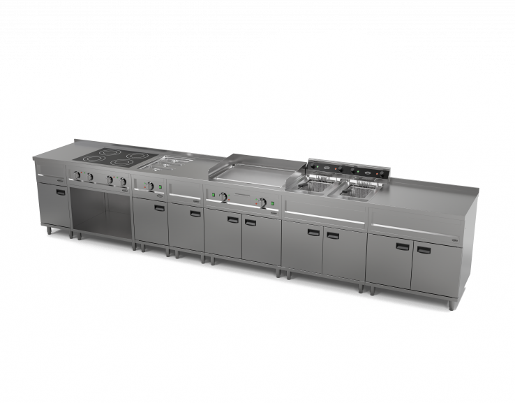 Entry 700 Induktionsherd 4 Zonen, 14 kW, freistehend, Edelstahl