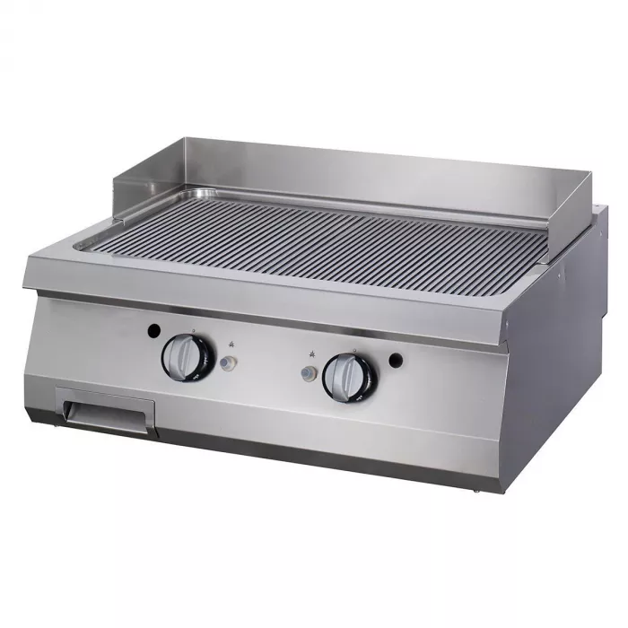 Premium-Grillplatte - Gerilltes Chrom - Doppelgerät - 90cm tief - Elektrisch