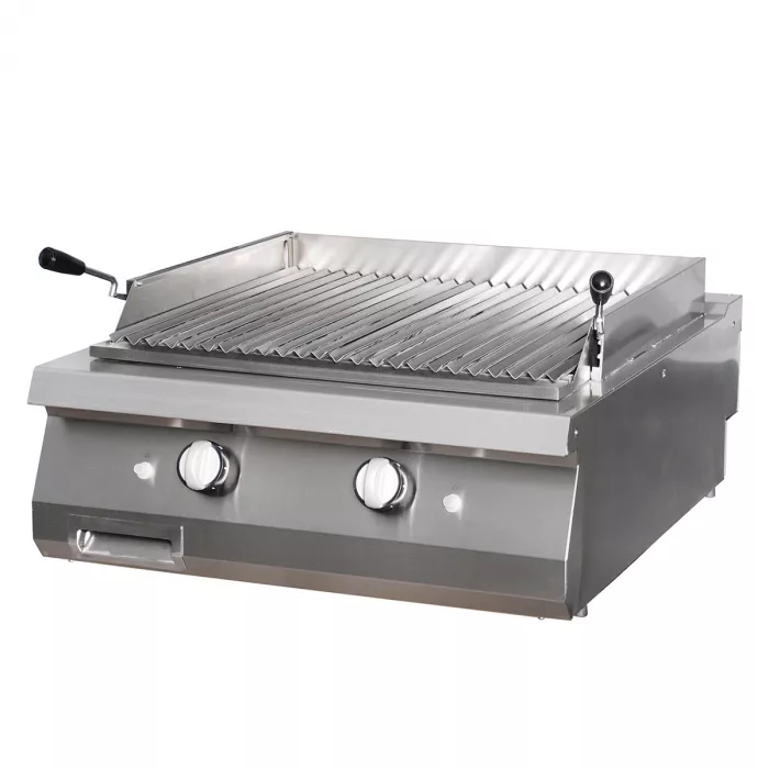 Premium Lavastein-Grill - Doppelgerät - 90cm tief - Gas