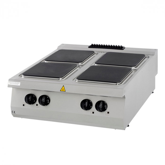 Hochwertiger Herd 4 Brenner Doppelgerät 90cm tief elektrisch - Professioneller Elektroherd für die Gastronomie