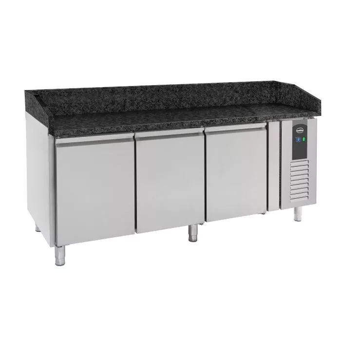 Pizzatisch 202 cm – 3 Türen – Granitplatte – Umluft – 580 l