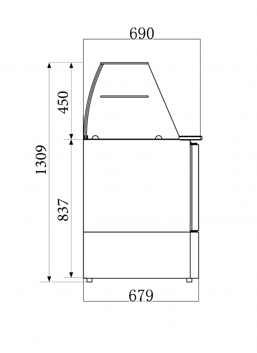 Gekühlte Saladette Mit Glas 2 Türen