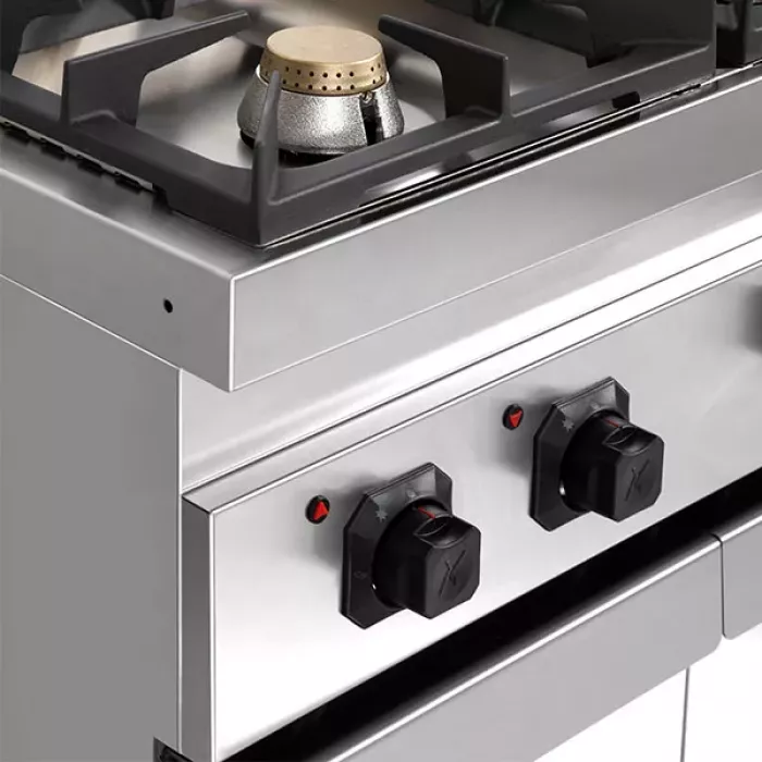 Gasherd Ranges 700 – 28,5 kW, 4 Brenner, Türen