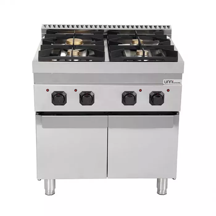 Gasherd Ranges 700 – 28,5 kW, 4 Brenner, Türen