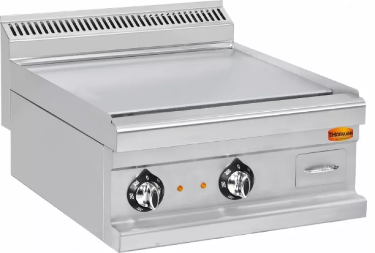Grillplatte glattes Chrom 73cm inkl. Tropfschale 400V - Hochwertige Grillplatte für professionelle Küche