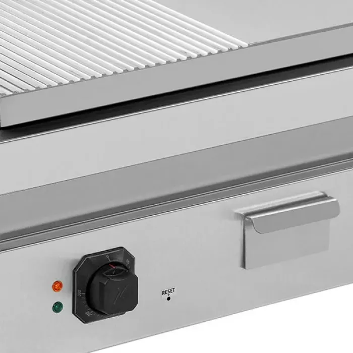 Elektro-Grillplatte E70GP20B+GS – 2 Zonen, glatt & gerillt, 9 kW