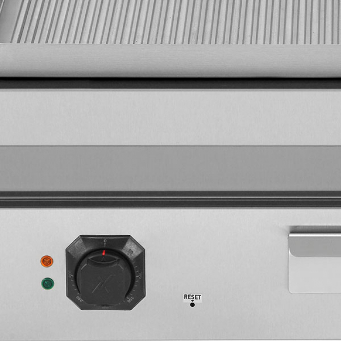 Elektro-Grillplatte E70GP20K+G gerillt Edelstahl 2 Heizzonen 9kW