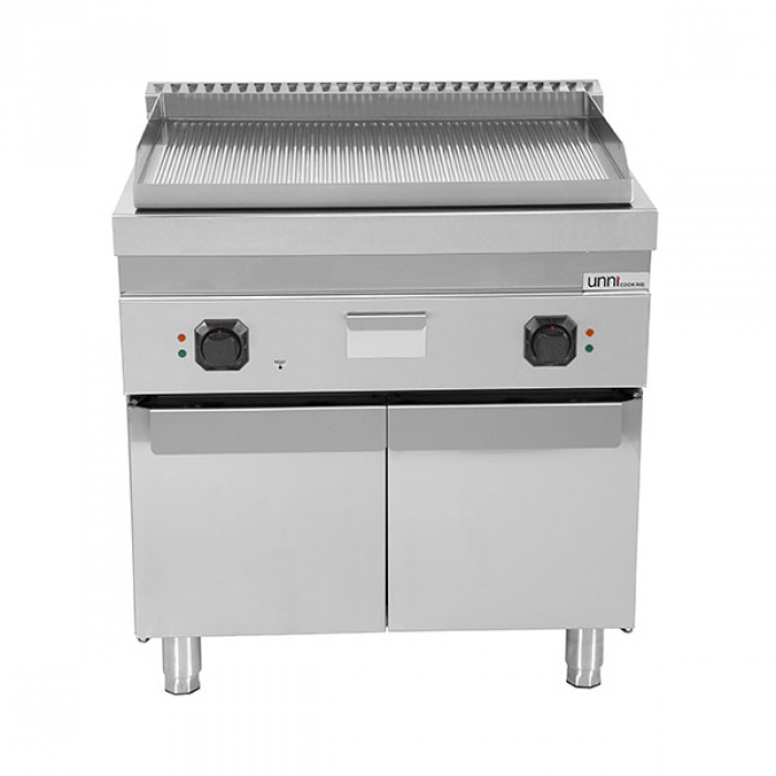 Elektro-Grillplatte E70GP20K+G gerillt Edelstahl 2 Heizzonen 9kW