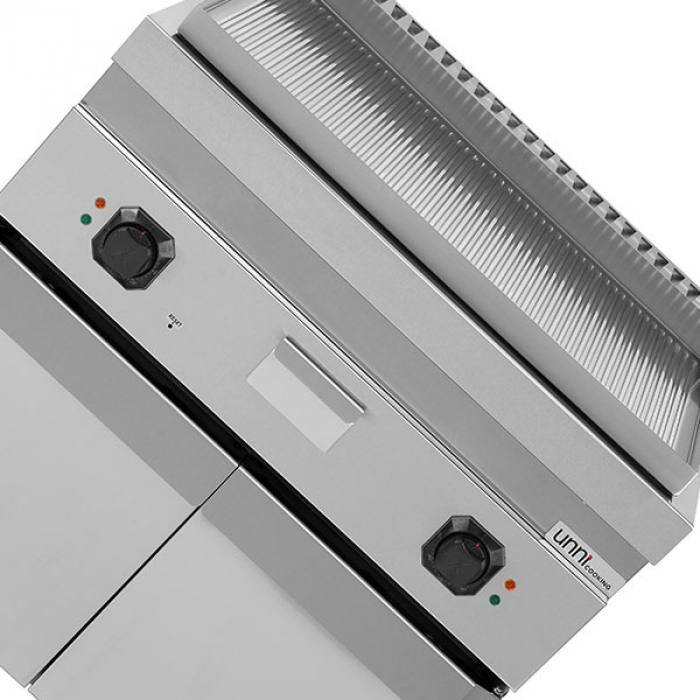 Elektro-Grillplatte E70GP20K+G gerillt Edelstahl 2 Heizzonen 9kW