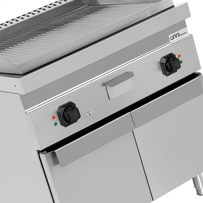 Elektro-Grillplatte E70GP20K+G gerillt Edelstahl 2 Heizzonen 9kW