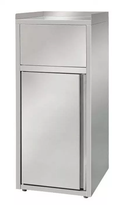 Skyrainbow Müllbox Edelstahl mit 60 L Tonne und Einwurfklappe