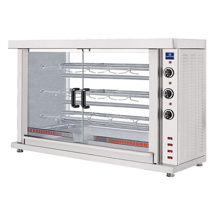 Elektro Hähnchengrill mit 3 Spießen für 12-15 Hähnchen - Professioneller Grill für Gastronomie und Events