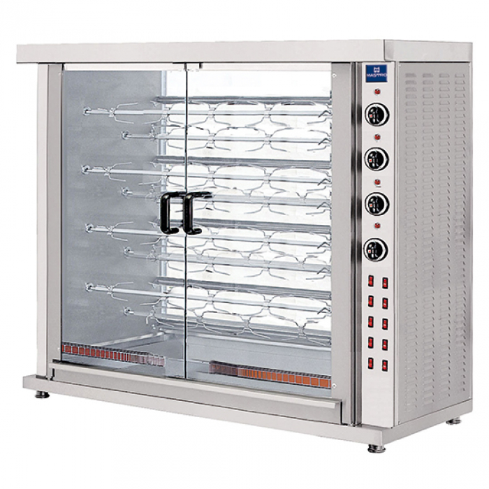 Elektro Hähnchengrill mit 9 Spießen für 36-45 Hähnchen - Professioneller Grill für Gastronomie und Events