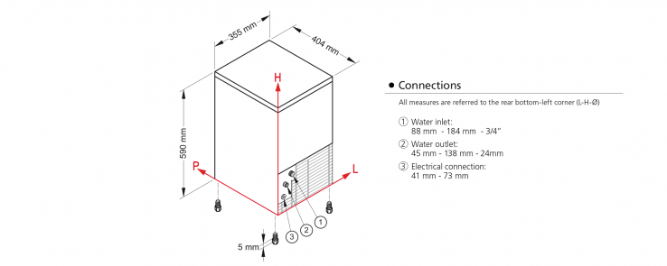 Saro Eiswürfelbereiter | Luftkühlung | 22 kg/24 h | 0,26 kW | Storage 4 kg