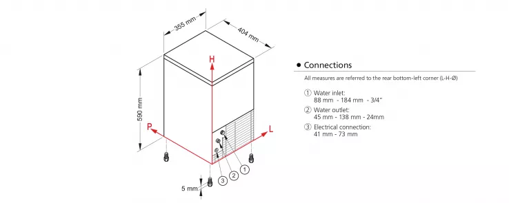 Saro Eiswürfelbereiter | Luftkühlung | 22 kg/24 h | 0,26 kW | Storage 4 kg