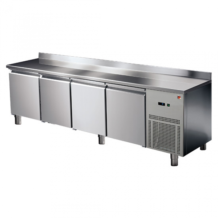 Kühltisch 4 Türen GN 1/1 mit Aufkantung 2-8°C - Gastro Kühlung für die Gastronomie
