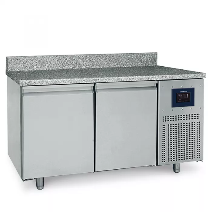 Bäckereikühltisch 2-türig 600x400 mm Granitarbeitsplatte mit Aufkantung 2-8°C WiFi - Gastrohot