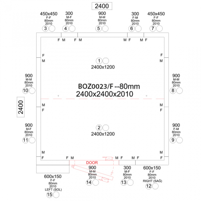 Kühlzelle | Isolierung 80 mm | H=2010 mm | 2400x2400 mm