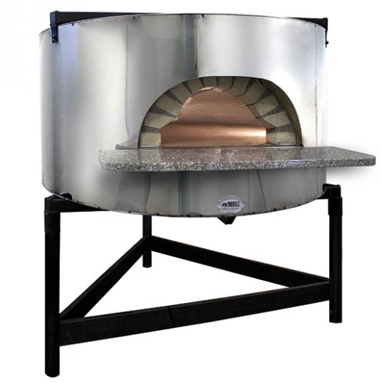 Holz-Pizzaofen mit  Edelstahlfassade | Backplatte ø 1100 mm | Kapazität 4/5 Pizzen