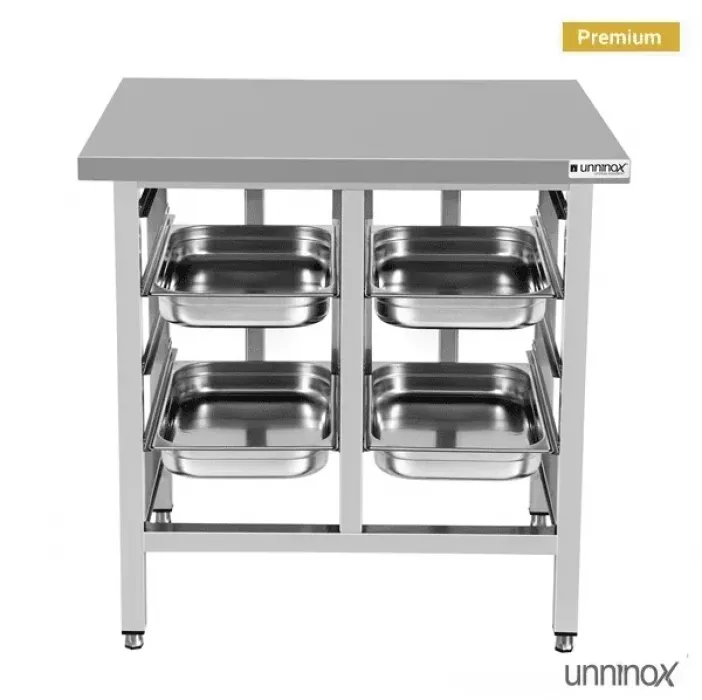 Ofenständer 900x800xH900 mm Edelstahl für 8x1/1 GN-Behälter