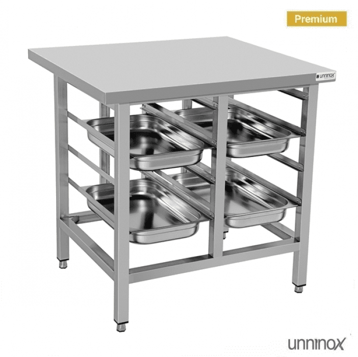 Ofenständer 900x800xH900 mm Edelstahl für 8x1/1 GN-Behälter