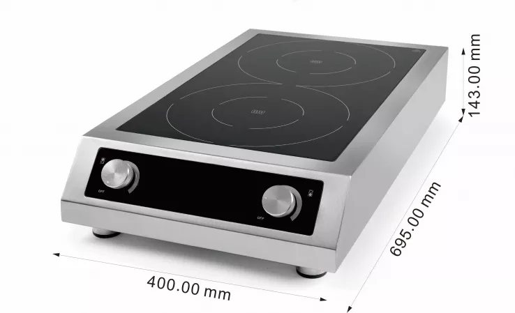 Induktionskochfeld 2-Zonen – 7 kW – Tischgerät – 400 V – Combisteel – Gastronomie