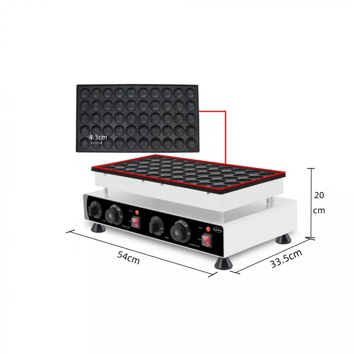 Poffertjes Waffeleisen – 50 Stück Ø4,3 cm – 1,8 kW
