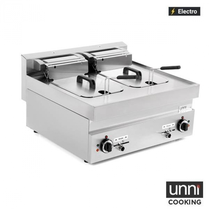 Fritteuse 2x10L UnniCooking 650 LINE – Kaltzone, Ablasshahn