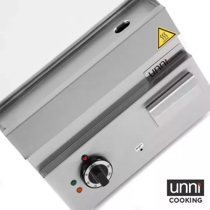 Elektro-Bratplatte UNNI-COOKING 650 Chrom Edelstahl, EGO-Thermostat