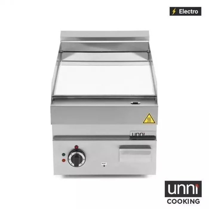 Elektro-Bratplatte UNNI-COOKING 650 Chrom Edelstahl, EGO-Thermostat