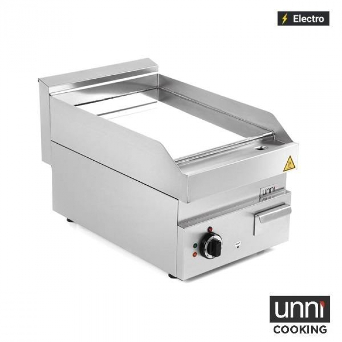 Elektro-Bratplatte UNNI-COOKING 650 Chrom Edelstahl, EGO-Thermostat