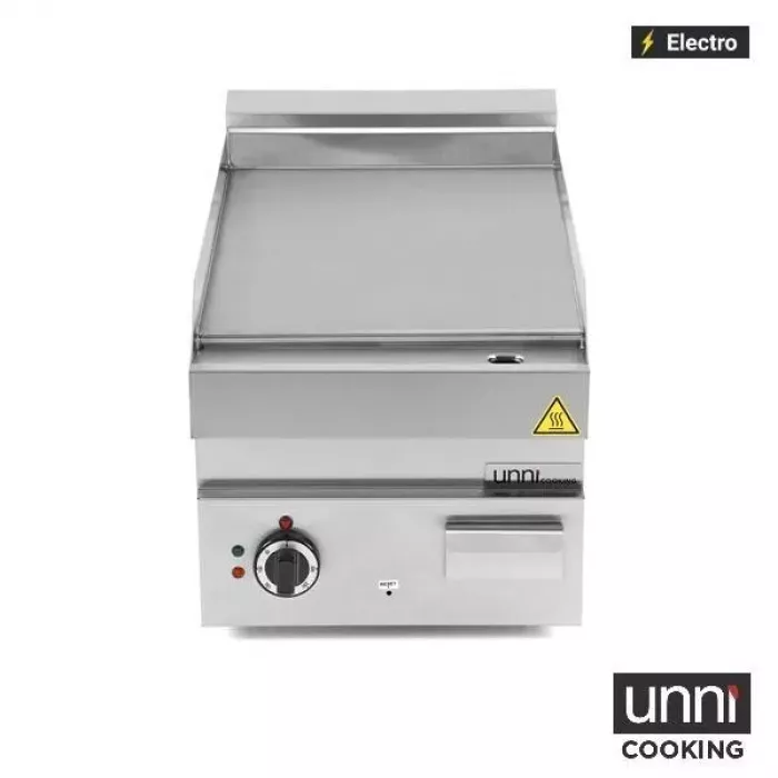 Elektrische Bratplatte E65GP10B-S Edelstahl glatt 100-300°C UNNI-COOKING 650