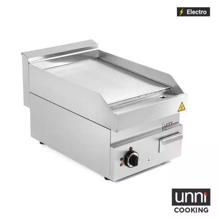 Elektrische Bratplatte E65GP10B-S Edelstahl glatt 100-300°C UNNI-COOKING 650