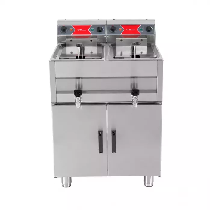Elektrofritteusen E65CF20 Doppelbecken 2x10L 2x9kW 50-190°C