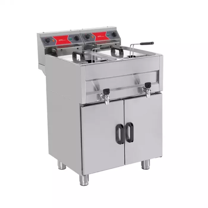 Elektrofritteusen E65CF20 Doppelbecken 2x10L 2x9kW 50-190°C