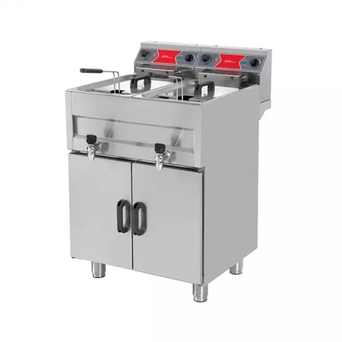 Elektrofritteusen E65CF20 Doppelbecken 2x10L 2x9kW 50-190°C
