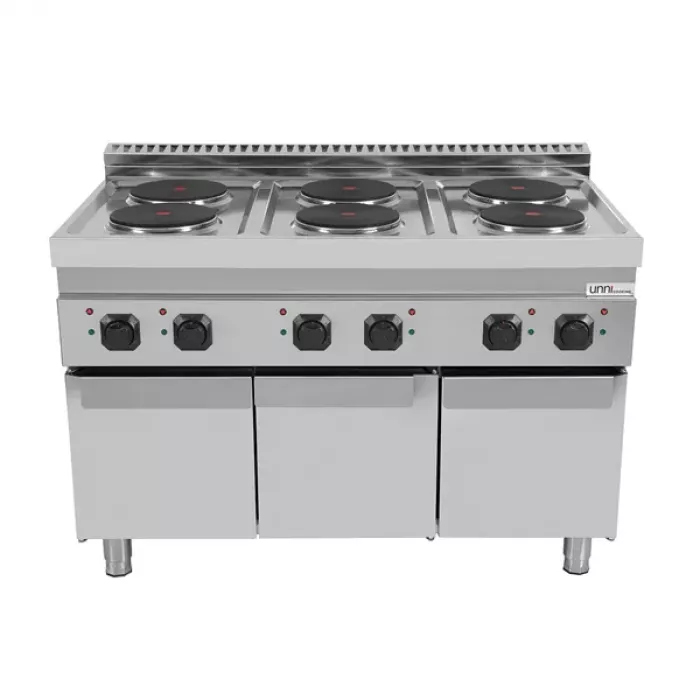 Elektroherd Ranges 700 6 Kochplatten 2,6 kW Türen 400V