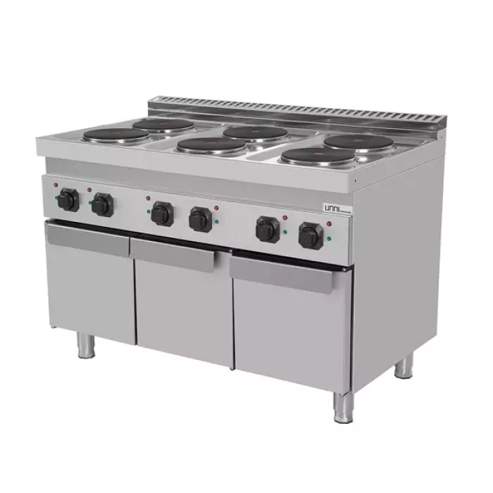 Elektroherd Ranges 700 6 Kochplatten 2,6 kW Türen 400V