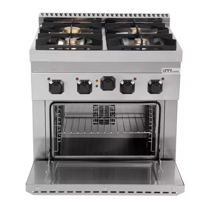 Gasherd 700 mit 4 Brennern und Elektro-Backofen