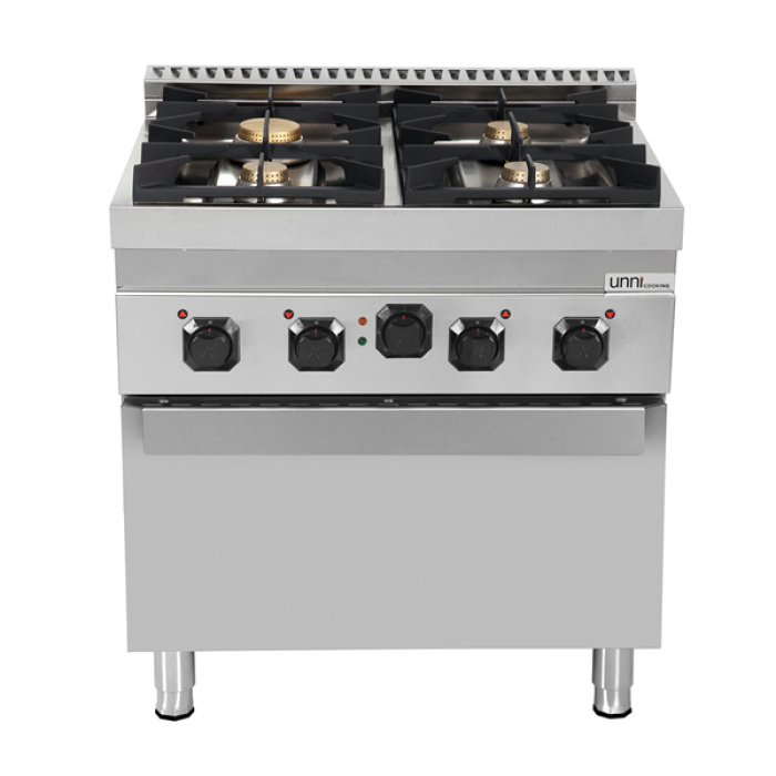 Gasherd 700 E70FG020 mit 4 Brennern und Elektro-Backofen