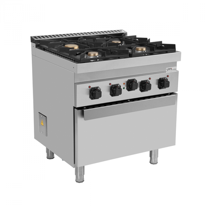 Gasherd 700 E70FG020 mit 4 Brennern und Elektro-Backofen