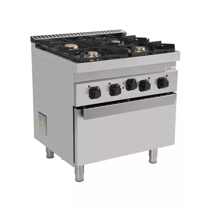 Gasherd 700 mit 4 Brennern und Elektro-Backofen