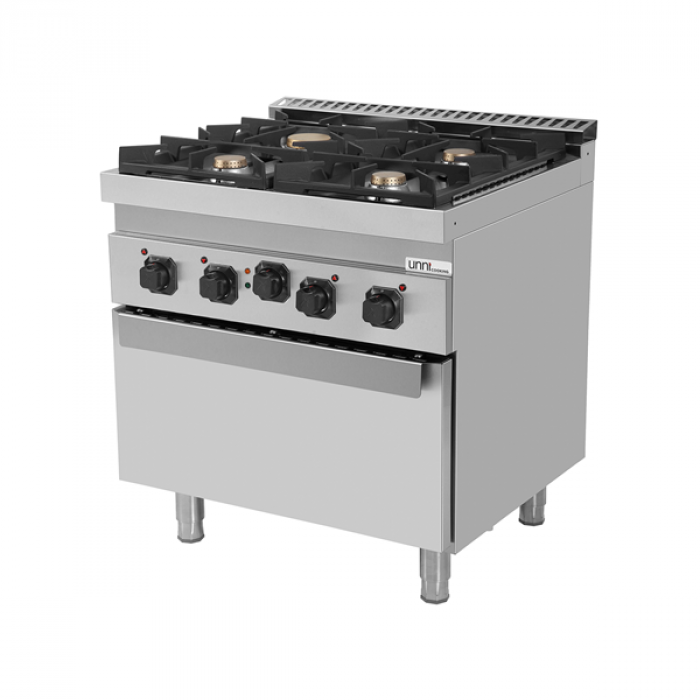 Gasherd 700 E70FG020 mit 4 Brennern und Elektro-Backofen