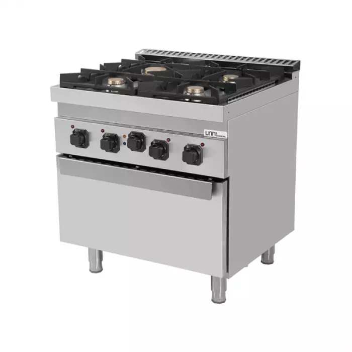 Gasherd 700 mit 4 Brennern und Elektro-Backofen
